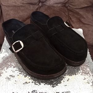Black Faux Suede Madden Girl Paceyy Women's 11 Slip On Clog Slide